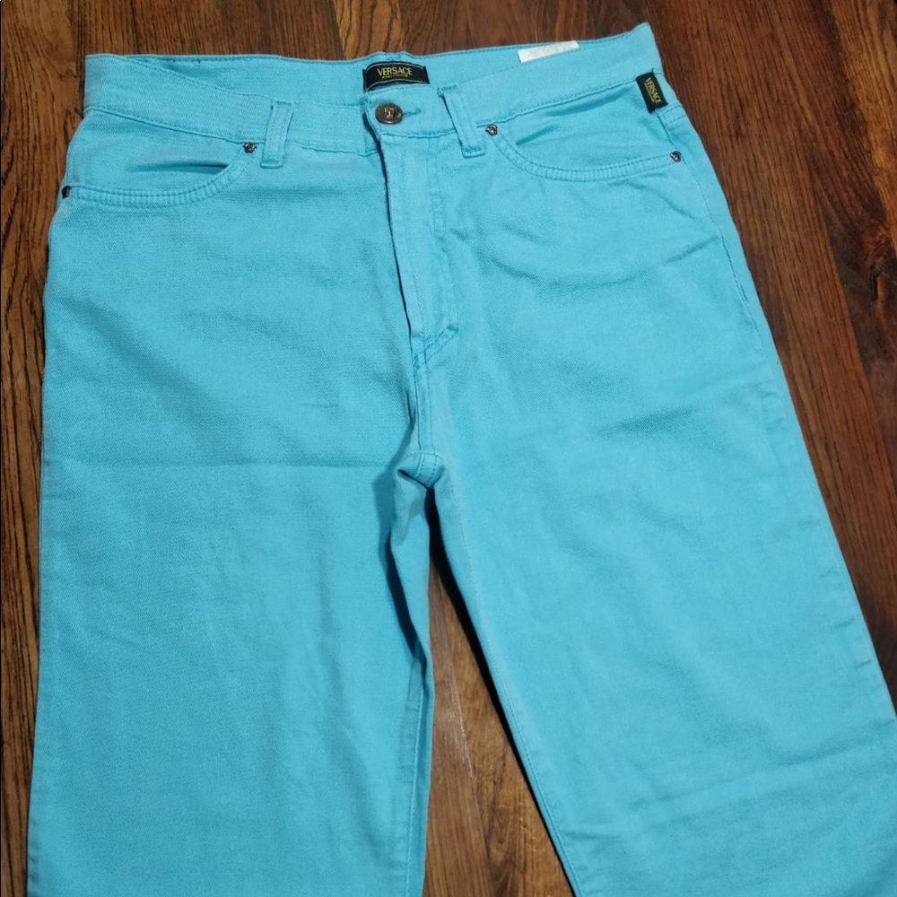 versace blue pants